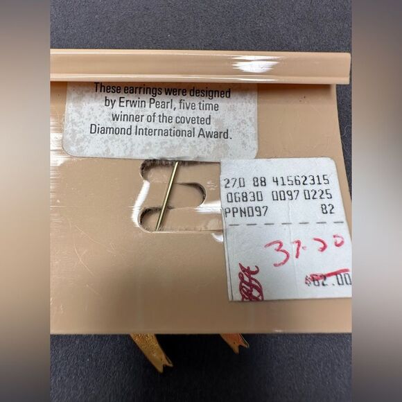 Vtg Erwin Pearl Parrot Brooch for Saks Fifth Ave Rhinestone Enamel Lovebirds Pin - Picture 5 of 8